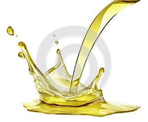 Olive or engine oil splash, cosmetic serum liquid