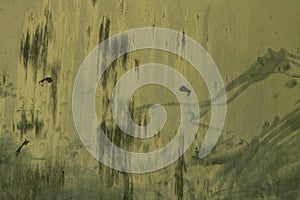 Olive green grunge vintage metallic texture background