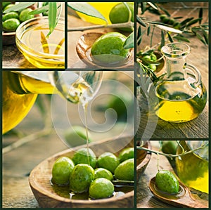 Olive harvest collage