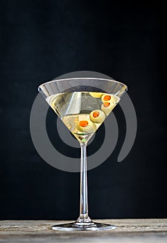 Olive martini cocktail
