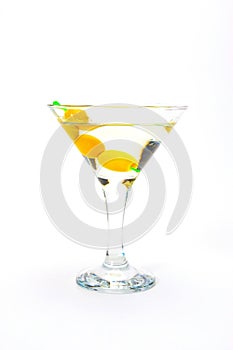 Olive Martini Cocktail on white