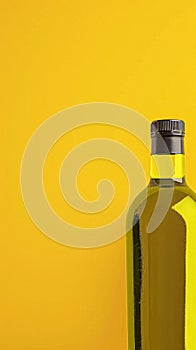 Olive oil bottle ad background with copyspace, vegetable oil commercial produce, food industry and retail