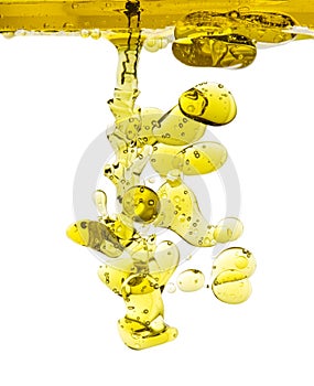 Olive oil drops isolated