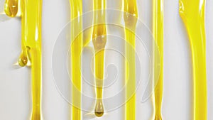 Olive oil flowing down