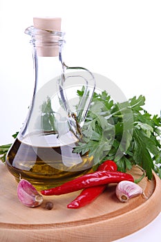 Olive oil, herbs and spices