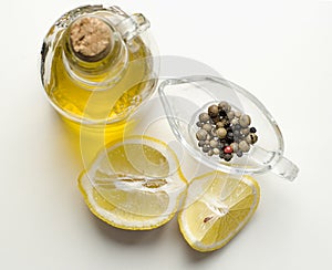 Olive oil, lemon and pepper mix