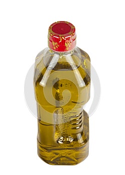 Olive oil plastic bottle with plastic cover