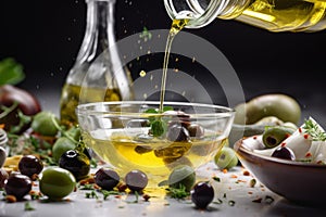 Olive oil poured. Generate Ai