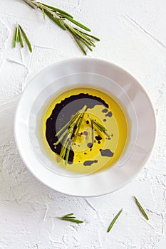 Olive oil with rosemary, balsamic