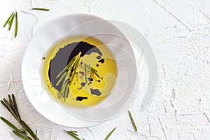 Olive oil with rosemary, balsamic