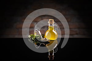 Olive oil in small oilcan