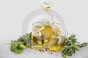 Olive oil with spices and herbs
