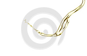 Olive oil splash isolated on white background.