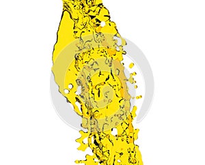 Olive oil splashing isolated on white background 3d render