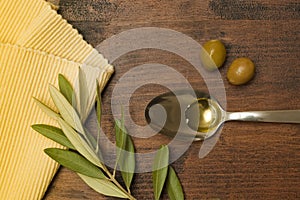 Olive oil in a spoon