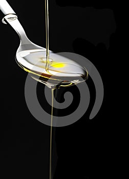 Olive oil on a spoon