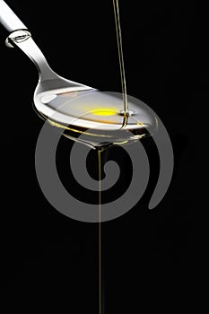 Olive oil on a spoon