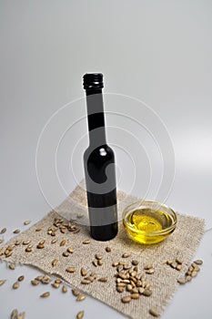 Olive oil, sunflower seeds, nuts and salt