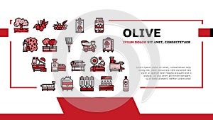 Olive Production And Harvesting Landing Header Vector