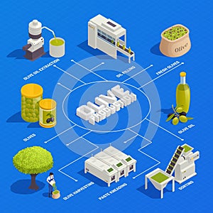 Olive Production Isometric Flowchart