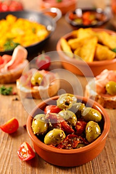 Olive tapas, canape, buffet food