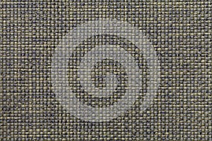 Olive textile background with checkered pattern, closeup. Structure of the fabric macro.