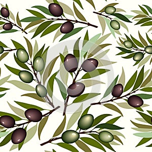 Olive Tree Branches symbol of Peace resistance resilience strength vector Seamless Pattern photo