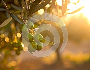 Macro View Of Olive Tree Close Up