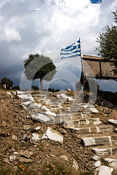 Olive tree and greek flag, Greece