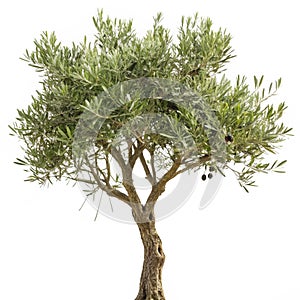 Olive tree isolated on transparent background