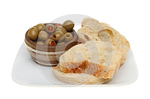 Olives and ciabata