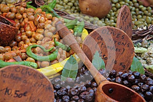 Olives closeup - Provence market- France