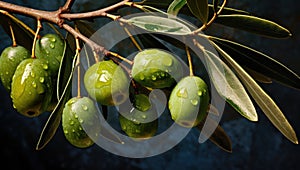 olives on green tree backgrounds