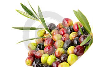 Olives with leafs.