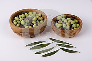 Olives and leaves