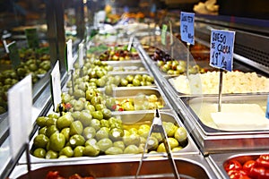 Olives & other food in La Boqueria, Barcelona
