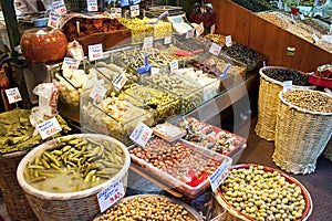 Olives pickles and salads