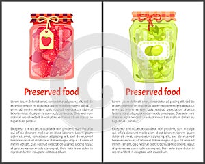 Olives and Strawberries Preserved Food Glass Jars