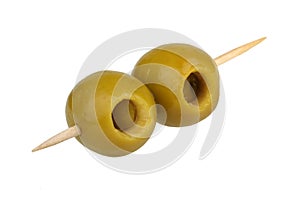 Olives on a toothpick