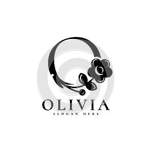 Olivia logo design template isolated on white background