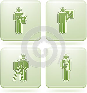 Olivine Square 2D Icons Set: Occupation