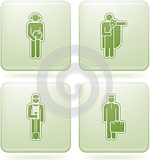 Olivine Square 2D Icons Set: Occupation