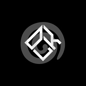OLK letter logo design on black background. OLK creative initials letter logo concept. OLK letter design