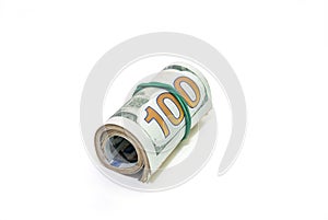 Oll of dollars bills