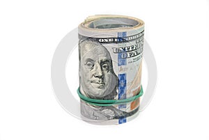 Oll of dollars bills