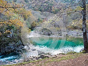 Olla de San Vicente river beach in the autumn