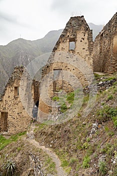 Ollantaytambo Archaeological Site, Pinkuylluna Inca ruins, Peru