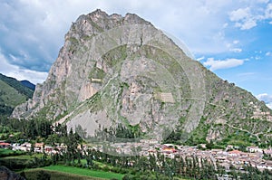 Ollantaytambo - old Inca fortress in the Sacred Valley in Andes