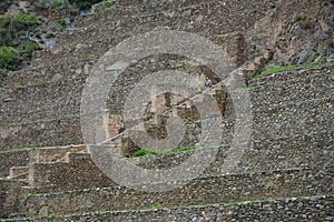 Ollantaytambo, old Inca fortress in the Sacred Valley, Peru.
