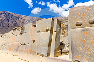 Ollantaytambo, Peru, Inca ruins and archaeological site in Urubamba, South America.